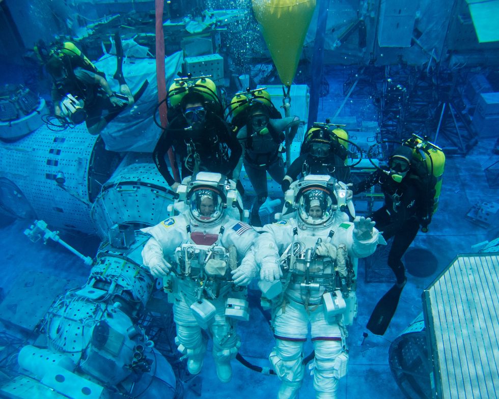 NASA underwater spacewalk training