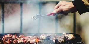 Barbecue, Grilling, Barbecue grill, Shashlik, Smoke, Cooking, Outdoor grill, Souvlaki, Churrasco food, Roasting, 