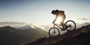 Cycling, Bicycle, Cycle sport, Vehicle, Mountain bike, Sky, Downhill mountain biking, Mountain biking, Recreation, Mountain bike racing, 