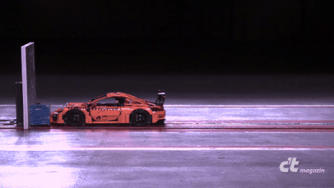 Watch a Slow-Mo Lego Porsche Crash From Every Angle