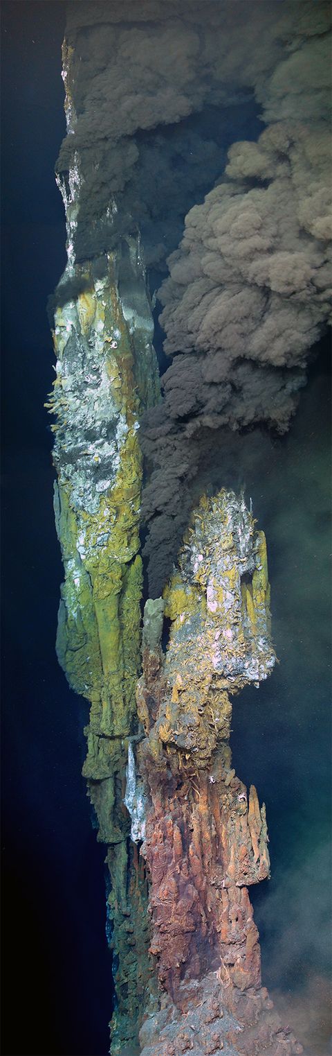 <p>At the bottom of our ocean, cracks in the Earth's crust create "hot spots" where magma hits water and the water boils forth into a "supercritical liquid" under all that pressure. The hottest water of any hydrothermal vent&nbsp;is coming out of Two Boats and Sisters Peak.</p><p>The vents are typically around 764 degrees Fahrenheit, but a few bursts spewed&nbsp;out an alarming <a href="https://www.newscientist.com/article/dn14456-found-the-hottest-water-on-earth/" data-tracking-id="recirc-text-link">867 degrees Fahrenheit</a>. That's as hot as the surface of Venus, making it a not so pleasant place to be. The vents were likely formed in a 2002 earthquake, making them fairly fresh as far as small oceanic volcanoes go.&nbsp;</p><p>Some hydrothermal vents support microbial (and even occassional macrobial) life, but this is far too hot for any of those. The most extreme extremophile <a href="https://www.ncbi.nlm.nih.gov/pmc/articles/PMC2490668/" data-tracking-id="recirc-text-link">survives just above</a> 250 degrees F.</p><p><br></p>