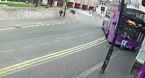 man hit by bus