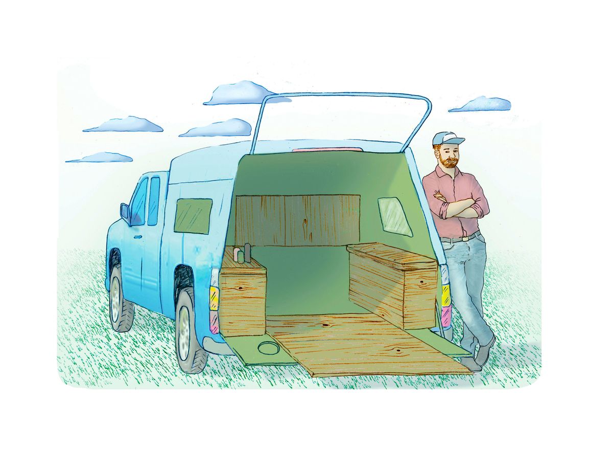 Automotive exterior, Vehicle door, Art, Illustration, Automotive window part, Painting, Van, Drawing, Automotive tail & brake light, Caravan, 