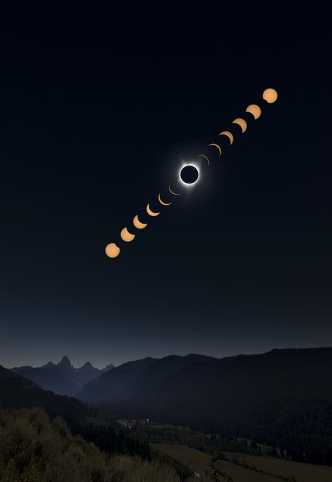 Composite of the solar eclipse seen from Wyoming.
