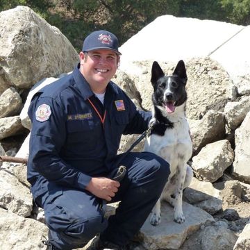 Rocket the search and rescue dog