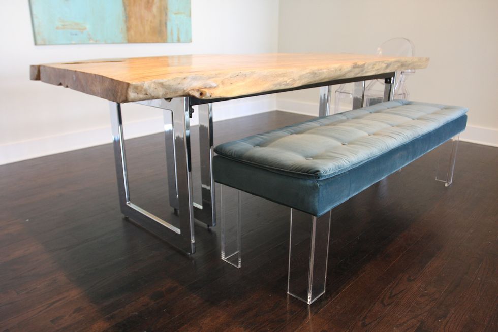 Furniture, Table, Bench, Rectangle, Room, Hardwood, Coffee table, Floor, Flooring, Wood, 