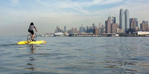 bicycle floating on water