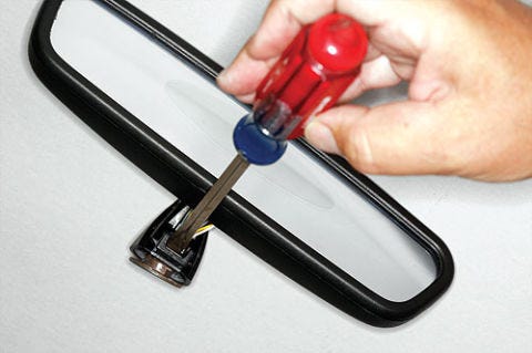 reattaching a rearview mirror