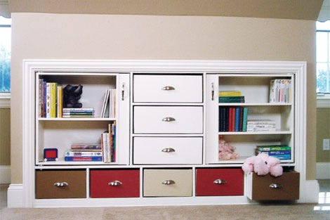 How To Build A Cabinet Behind Your Wall The Completed Knee Wall Cabinet