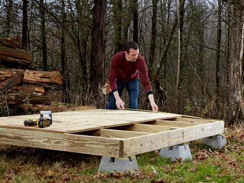 shed deck simple blocks build concrete floor plans base own foundation scratch sheds building using diy easy garden block decking