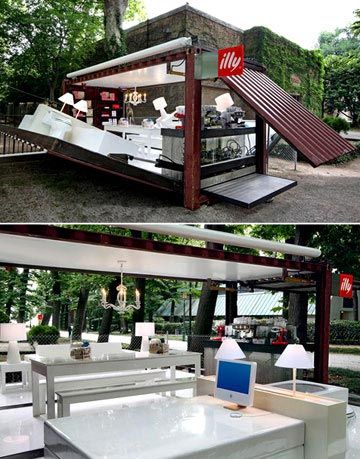 illy push button house container cafe