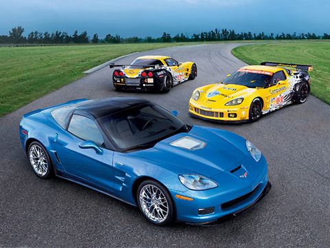 2010 corvette zr1 and corvette c6 r alms race cars