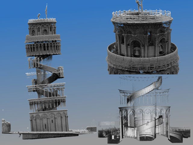 Laser Scanner Builds 3D Map of Leaning Tower of Pisa