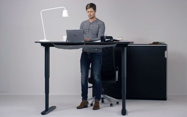 Ikea Standing Desk Adjusts With A Button Push If You Can Assemble It