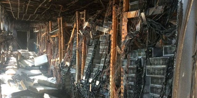 This Is What Happens When a Bitcoin Mine Burns Down