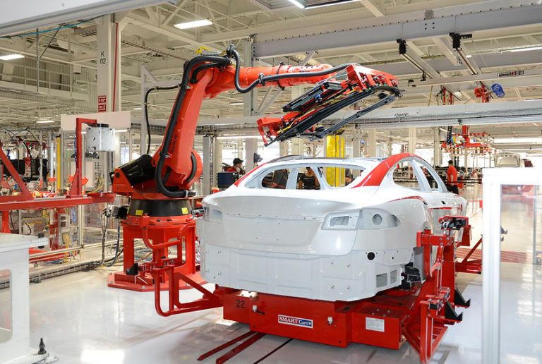 Take a Look Inside the Tesla Electric Car Factory