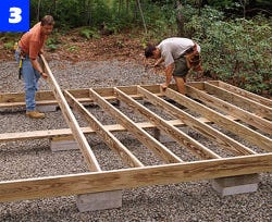 How To Build A Shed Colonial Storage Plans E The Joists 16 In On Center And Secure Them With 16d Galvanized Nails Before Nailing Down Plywood Floor Frame Four