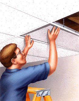 How To Install Suspended Ceiling Tiles, How To Cut Ceiling Tiles Around Pipes