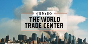 911 myths the world trade center banner