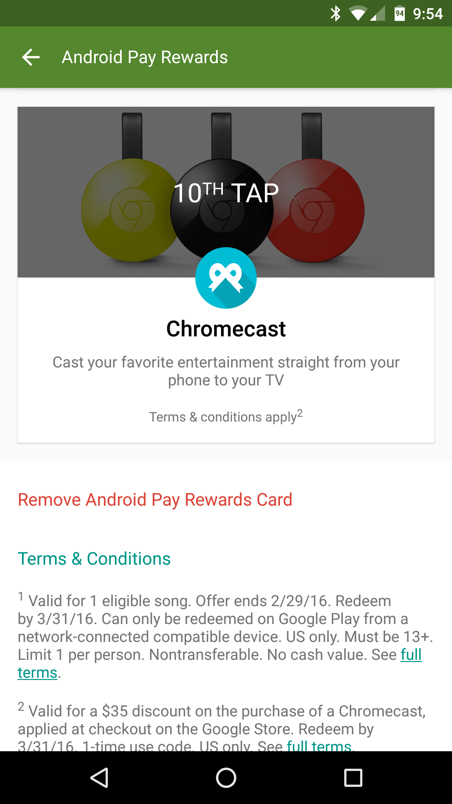 Neuropati elevation manipulere Want a Free Chromecast? It Could Be As Easy As Using Android Pay