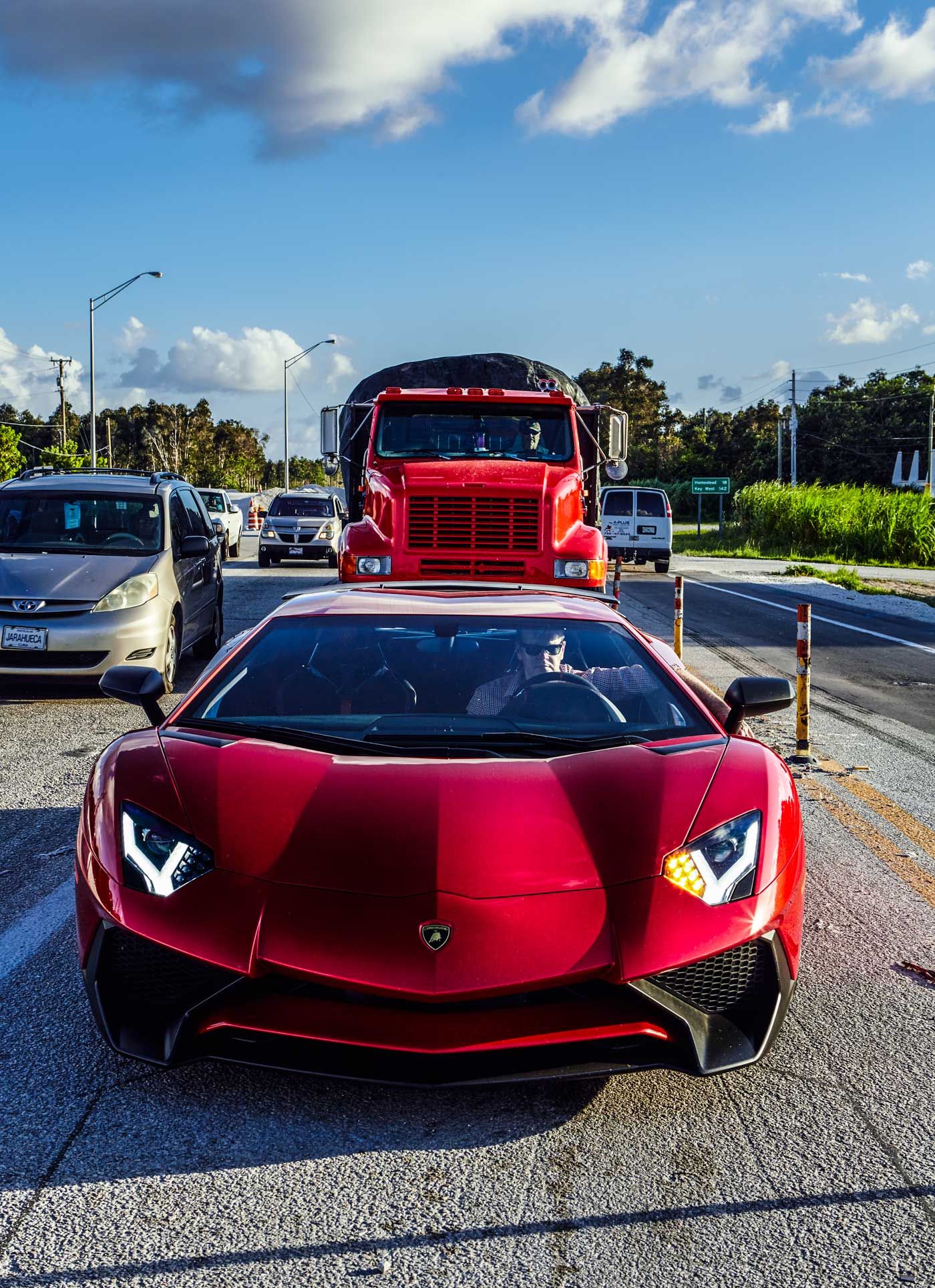 lamborghini on the highway