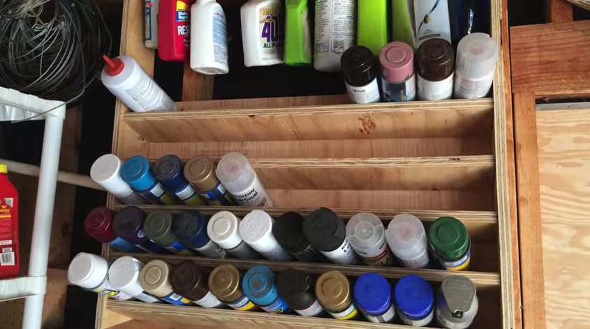 DIY spray paint storage rack