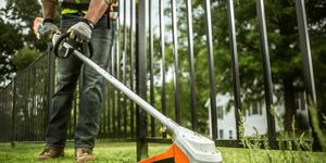 <p>Stihl's<a href="http://www.stihlusa.com/products/trimmers-and-brushcutters/professional-trimmers/fsa90r/"> FSA 90 R</a> weed trimmer uses a 36-volt lithium-ion battery to keep the weight down while delivering long run times. The tool weighs just 11.2 lbs., so it's easy to maneuver, and has a larger-than-normal 15-inch cutting width to complete jobs faster.</p><p>The battery, which can be used in other Stihl tools, runs quieter than a gas motor without the maintenance or exhaust. Users can still control the throttle speed, giving them the flexibility to throttle down when trimming around delicate plants. The Stihl comes with a hefty $350 price tag, though, so this professional-grade trimmer is for DIYers with large yards they've got to keep under control.</p>