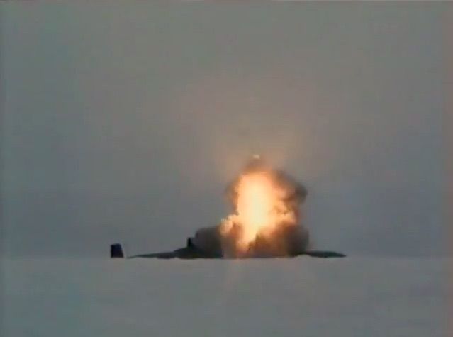 Watch a Russian Submarine Break Through Arctic Ice to Launch a