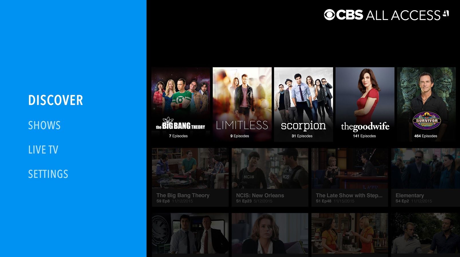 Big bang theory 2025 on cbs all access