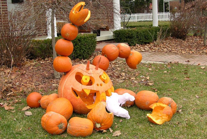 monster truck pumpkin carving