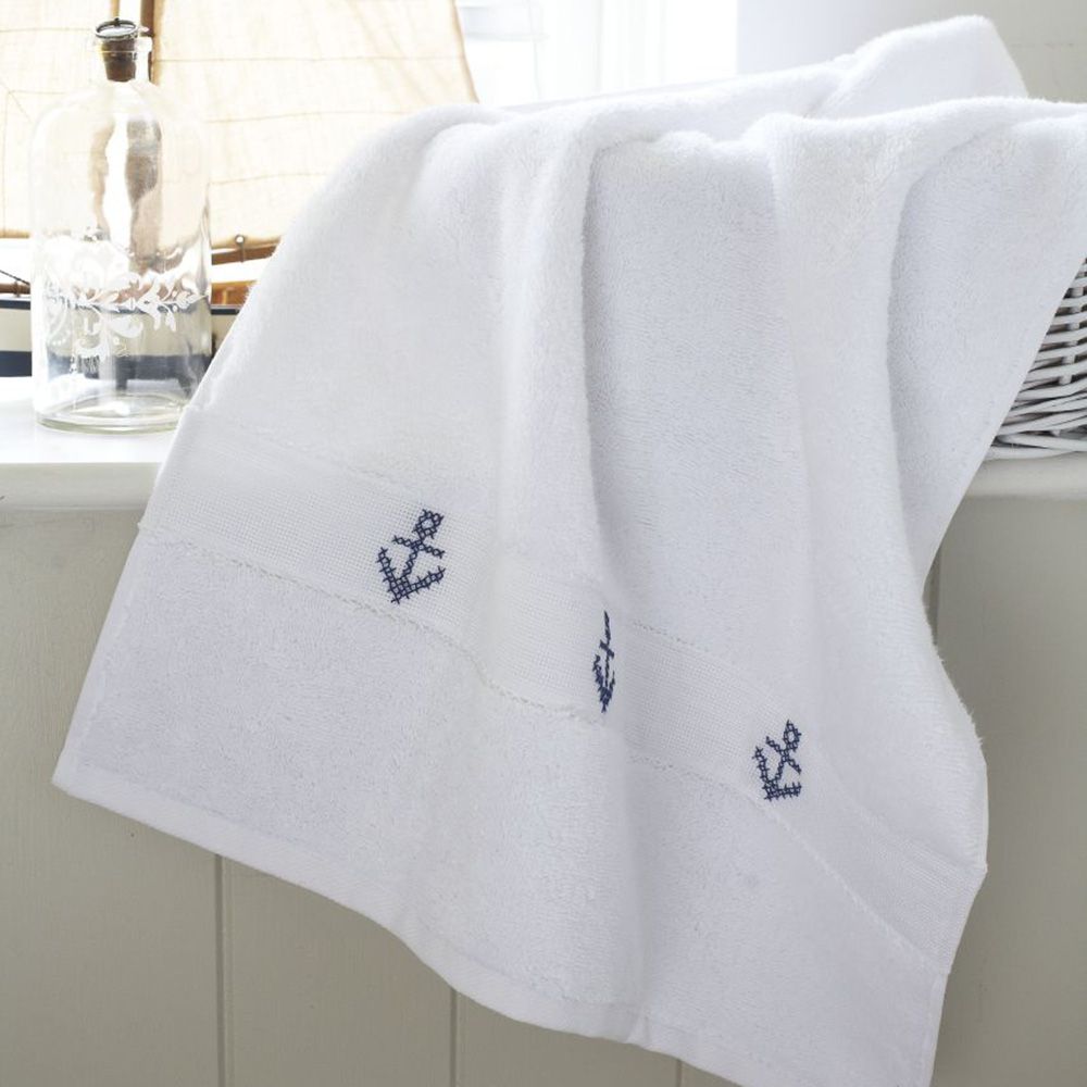 Sew Anchor Cross Stitch Patterns Onto Plain Towels