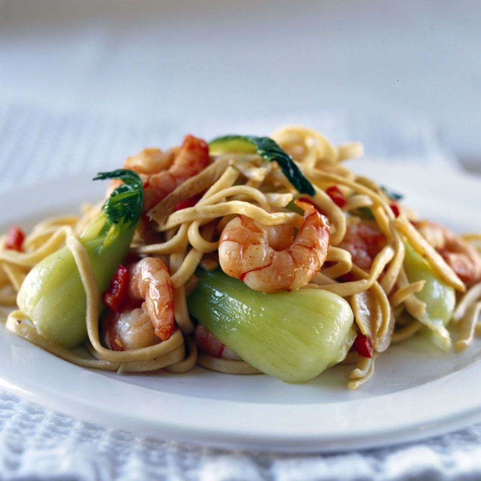 Quick sweet and sour prawns with noodles recipe