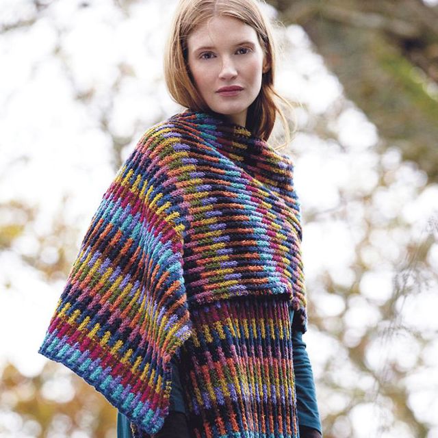 Embrace The Blanket Trend With This Wrap To Knit