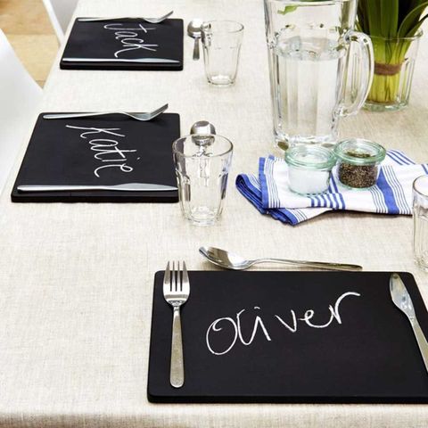 Make Trendy Chalkboard Placemats For The Dinner Table