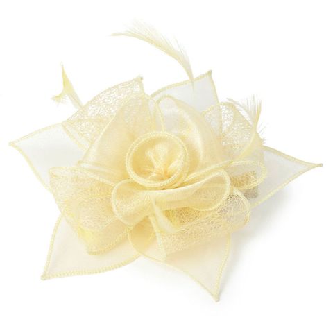 BHS lemon lace rose clip fascinator 