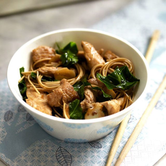 Chicken Noodle Stir Fry With Spring Greens