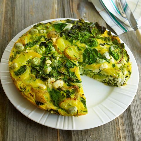 Vegetable Frittata With Spring Greens And Feta