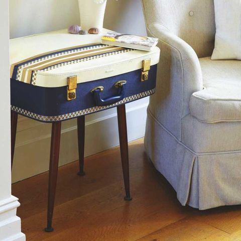 Suitcase side table