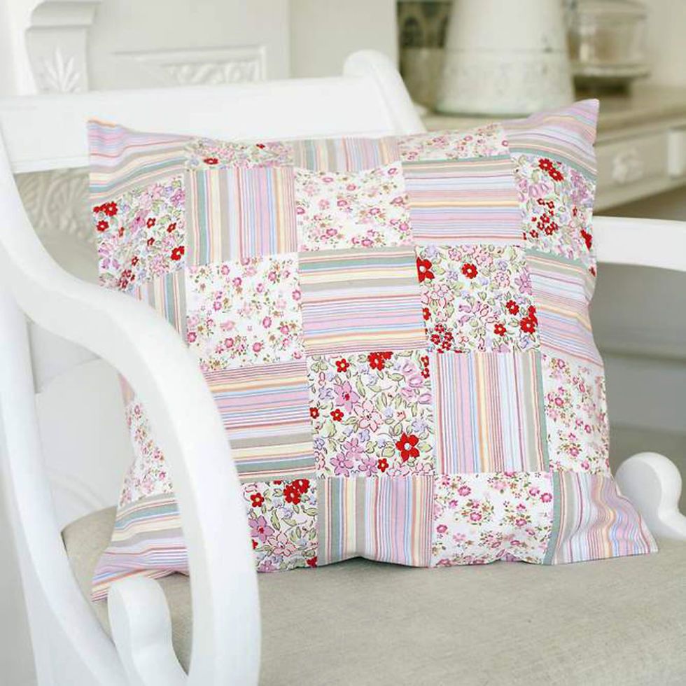 Upcycle Old Clothes By Sewing A Patchwork Cushion