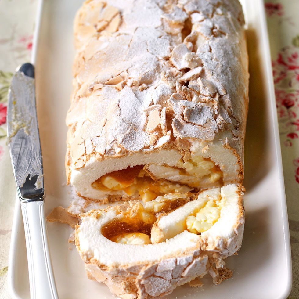 Meringue Roulade How To Make Meringue Roulade With An Apricot Filling