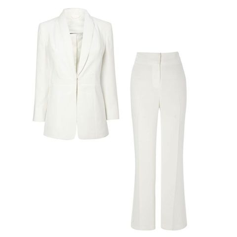 BHS Ivory drapey suit jacket and trousers 