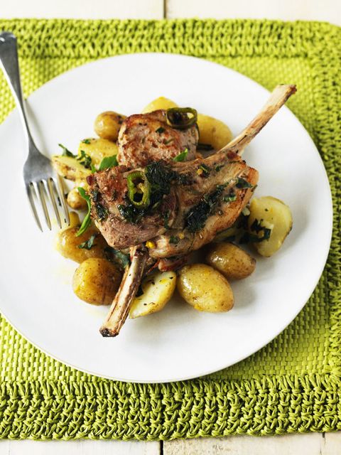 Grilled Lamb Cutlets With New Potatoes
