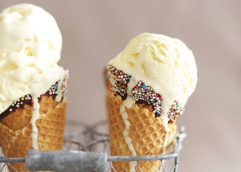 Ice cream scoops in cone