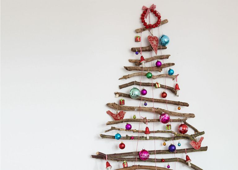 Create A Festive Feature Wall With A Twig Christmas Tree 7128