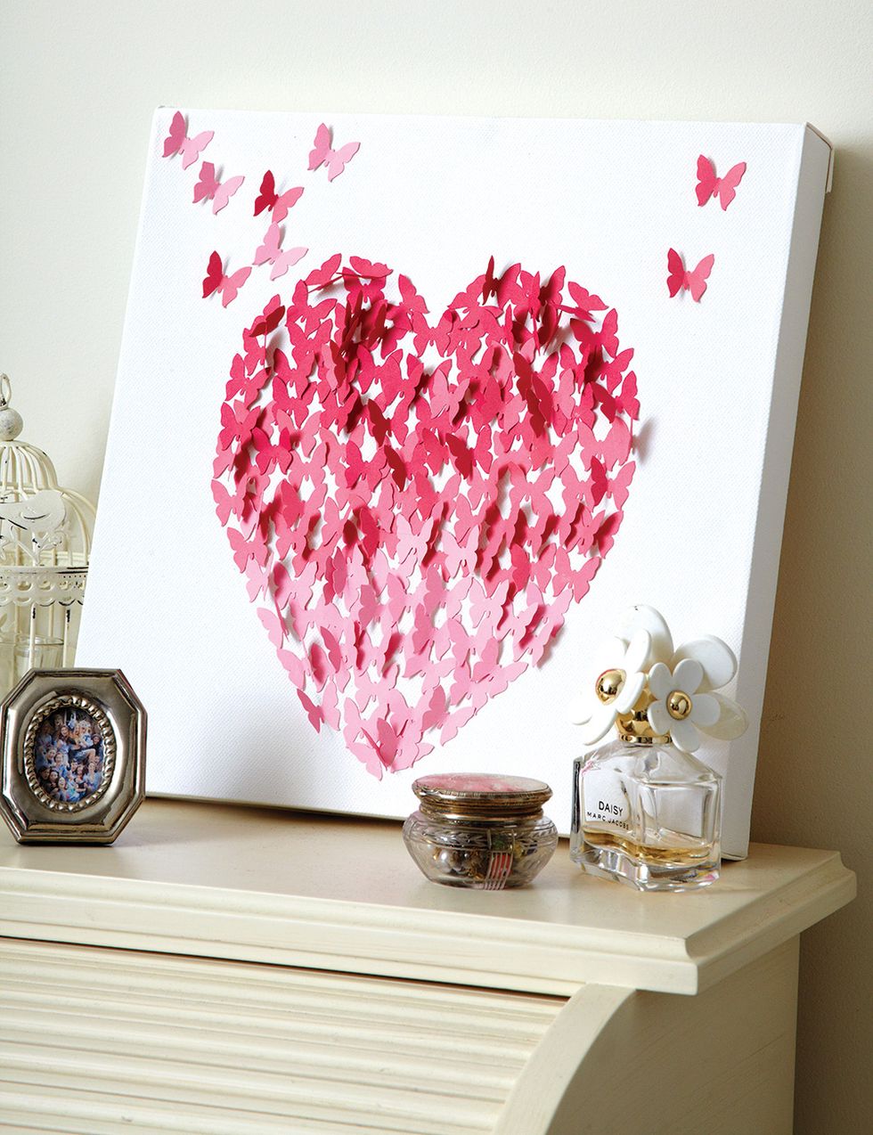 Make Love Heart Canvas Wall Art for Valentine's Day: Homemade