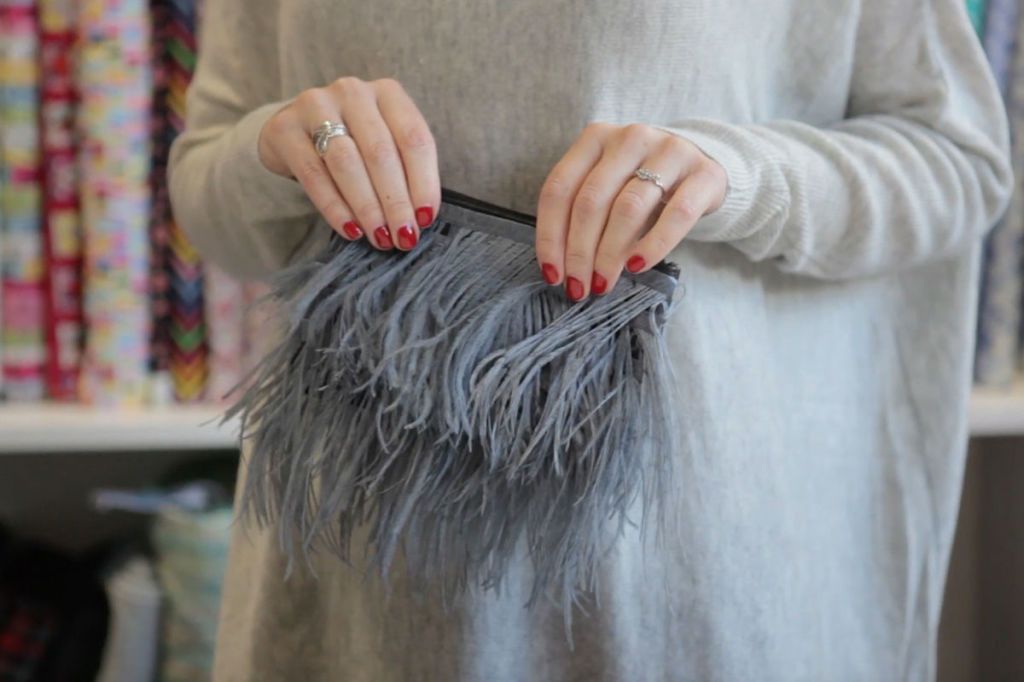 Feather clutch sales bag