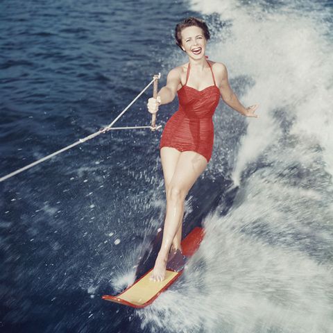 Woman water skiing