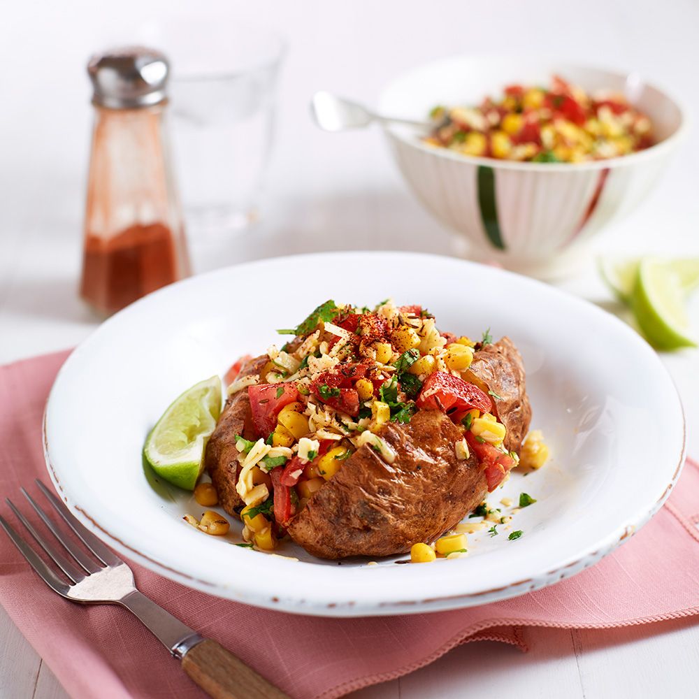 A Brilliant Baked Potato Recipe With Spicy Mexican Salad