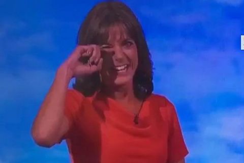 Louise Lear, BBC presenter giggles on air