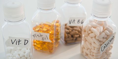 Vitamin supplement bottles